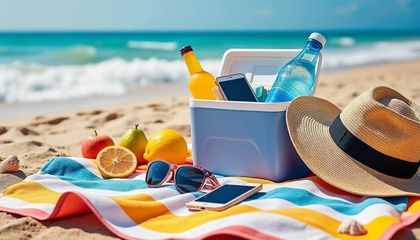 découvrez tous les essentiels à emporter pour profiter pleinement d'une journée parfaite à la plage, du parasol aux accessoires indispensables.