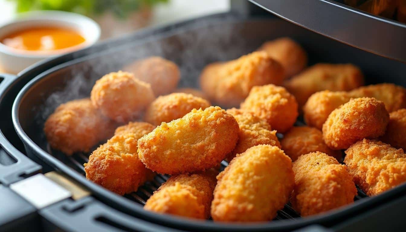 découvrez la recette express des nuggets à l'air fryer pour des bouchées croustillantes et savoureuses, parfaites pour un repas rapide et gourmand.